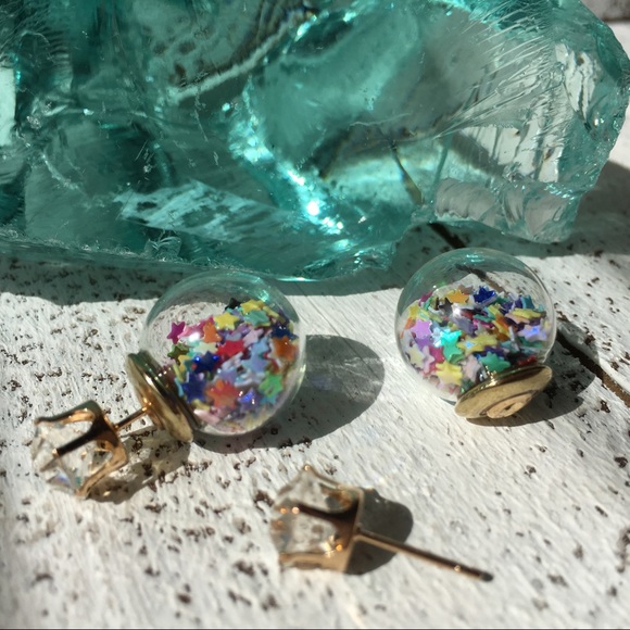 Rainbow Star Double Stud Earrings - Picture 7 of 8